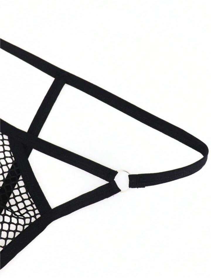 Midnight Mesh Ring Thong